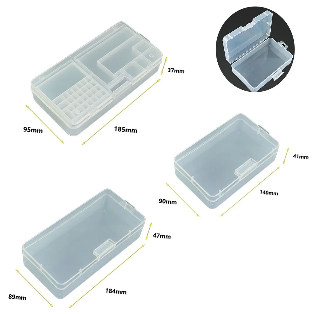 Transparent Rectangle Plastic Storage Box Screw Holder Case Organizer Container Rectangle Packaging Box For Jewellry Beads