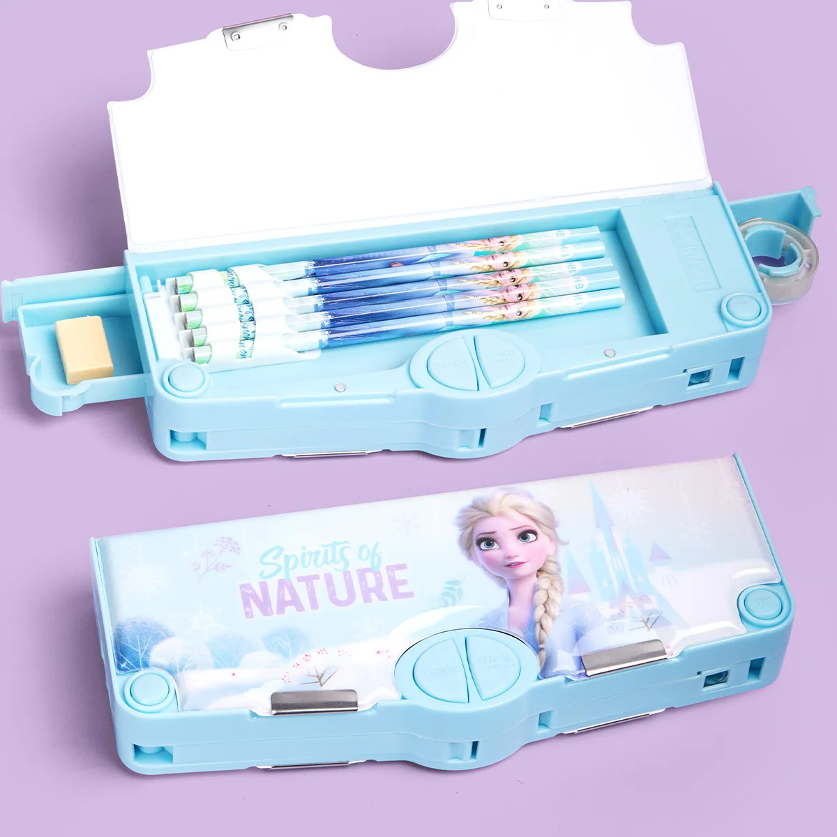 Nowy piórnik Cartoon Stitch Disney Frozen Elsa Piórniki Cartoon Wielofunkcyjne pudełko na artykuły papiernicze Przybory szkolne