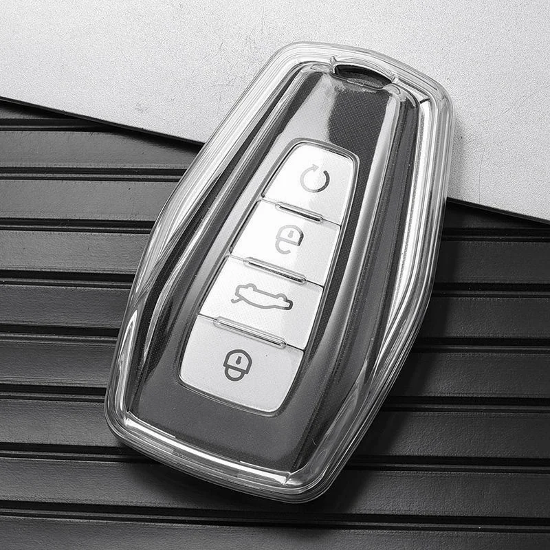 Transparent Car Key Cover Case For Geely Coolray X6 X7 EX7 Geometry C Emgrand Global Kulrey Hawk GX7 Okavango NL3 SUV GT GC9