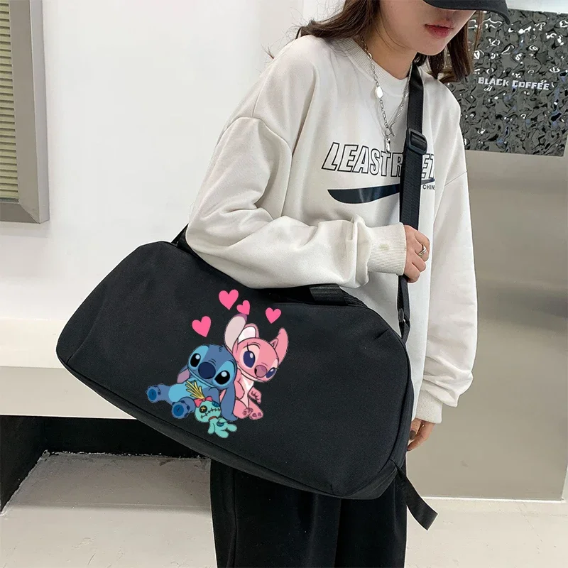 women\'s travel bags Disney Stitch Ohana Gym Bag shoulderbag Waterproof Fitness Canvas Yoga Bag Sport Men duffle Designer handbag