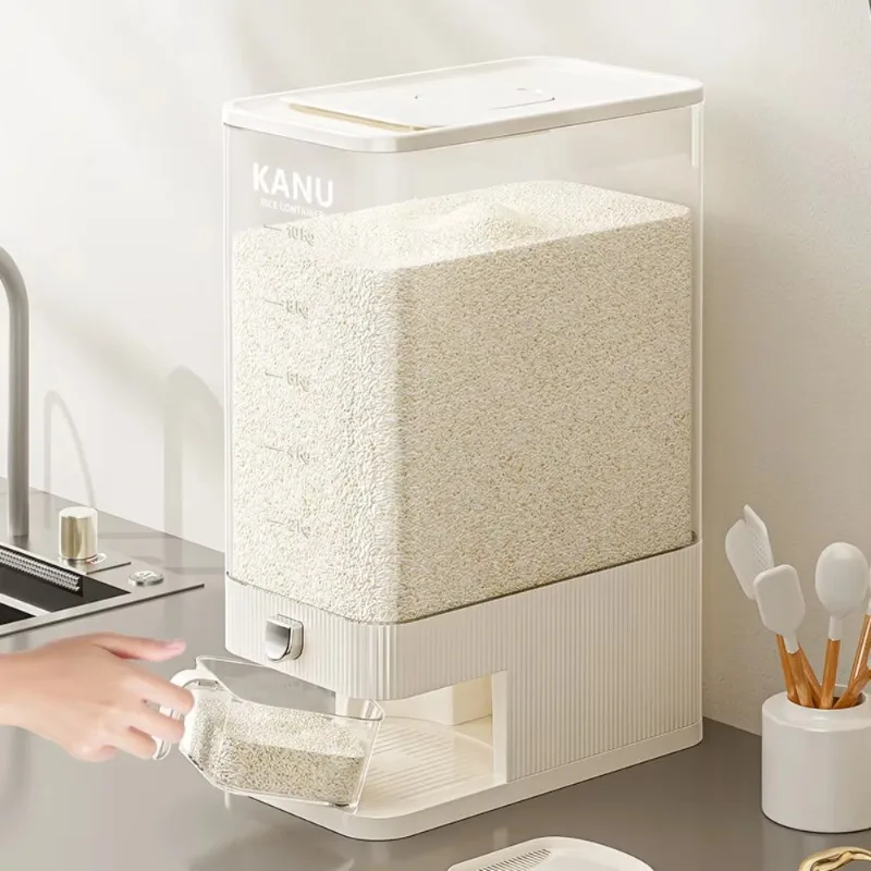 Premium Press-Type Rice Bin with InsectProof and MoistureProof Seal Food Grade Container for Flour and Grains Storage