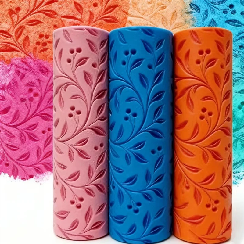 3D Clay Relief Texture Roller Can Be Used As Rolling Pin Flower & Bird Pattern Suitable for Pottery DIY Handicraft Tools