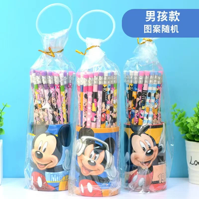 Imagem -05 - Disney Princesa Mickey Minnie Conjunto Lápis com Lápis Titular Estudante Escrita Pintura Escritório Suprimentos Presente 48 Pcs