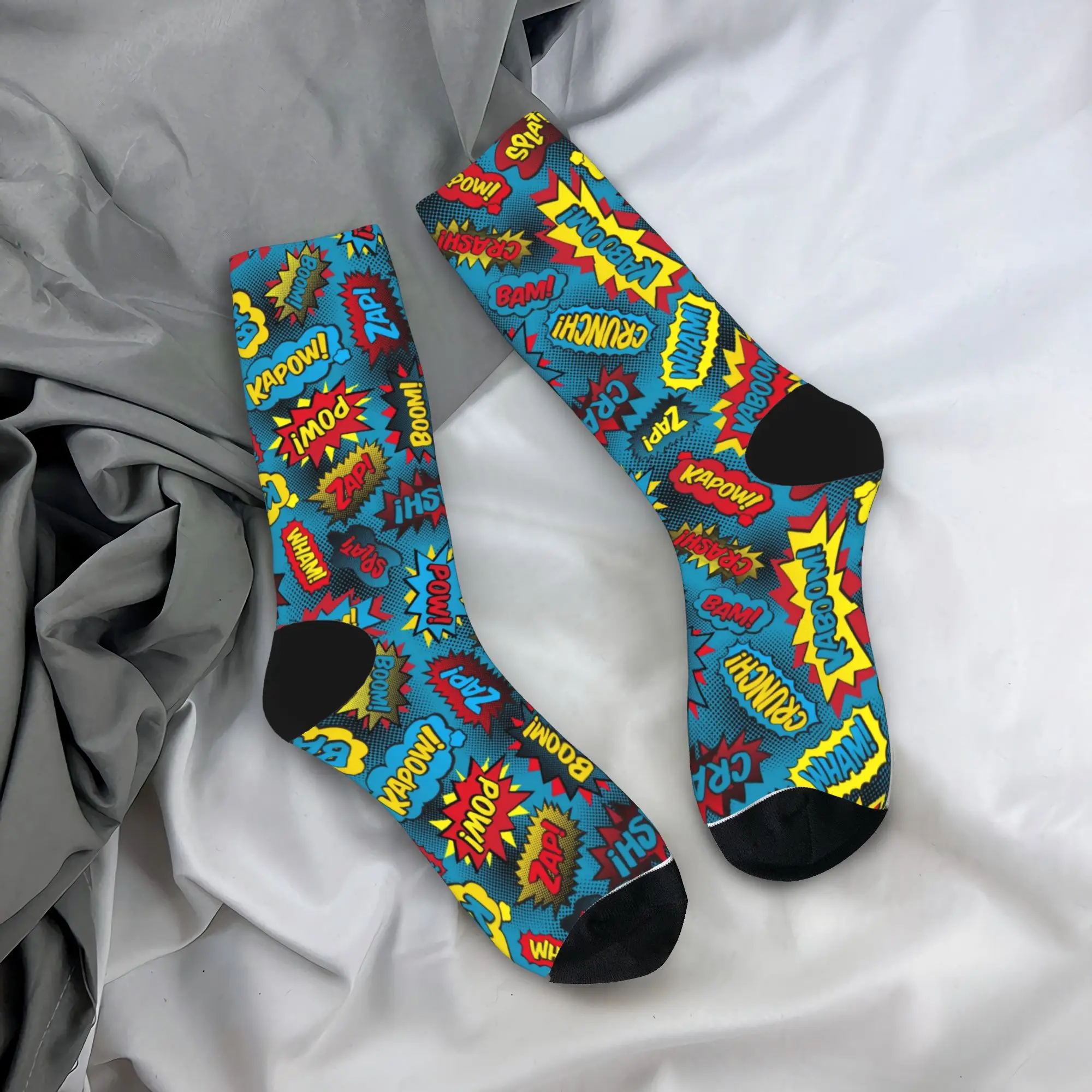 

Cool Graffiti Super Words! Basketball Socks Polyester Long Socks for Women Men Breathable
