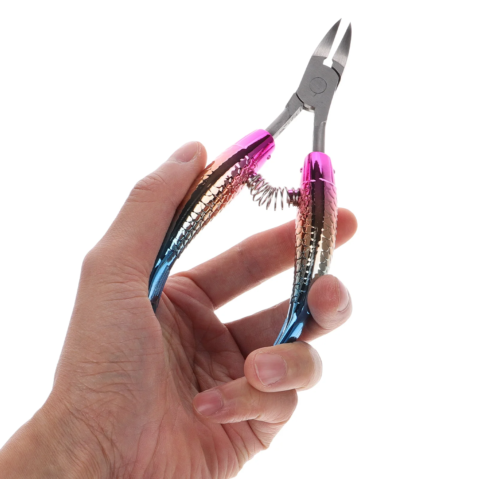 Fish Tail Nail Clippers Stainless Beak Cuticle Nipper Multi-Functional Dead Skin Remover for Ingrown Nails Manicure