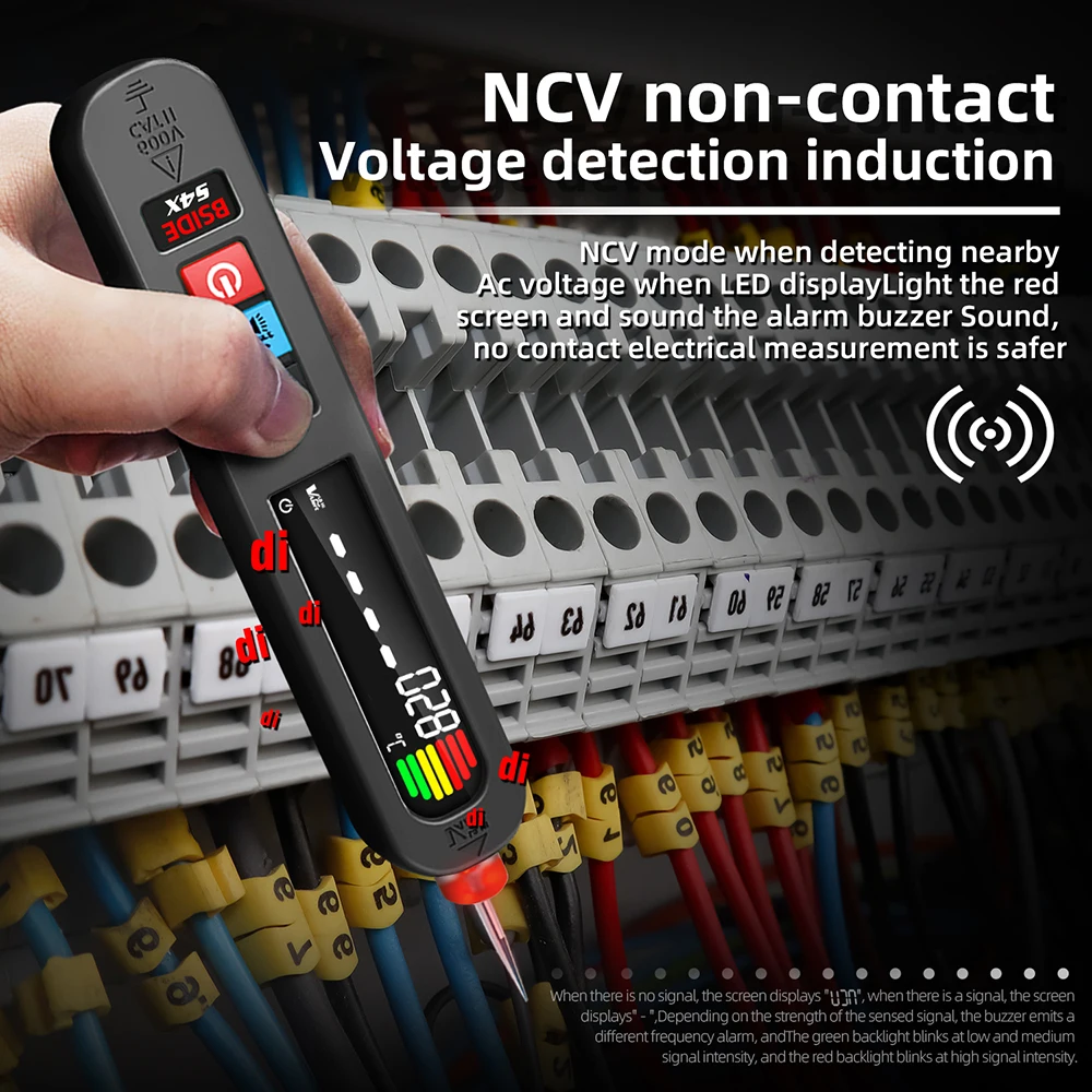 Imagem -05 - Bside-tensão Tester Pen sem Contato Detecção Vazamento Fio Vivo Breakpoint Finder Instrumento Elétrico Portátil S4x 12v300v