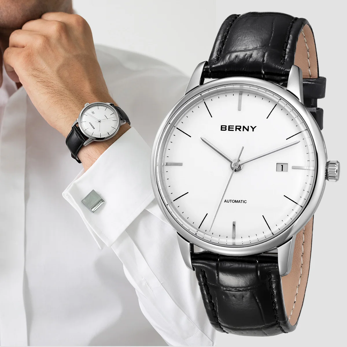 BERNY Mechnical Men Wristwatch Business Luxury MIYOTA 9015 Men Wristatches Simple Elegant Automatic Luxury Casual Watch for Men