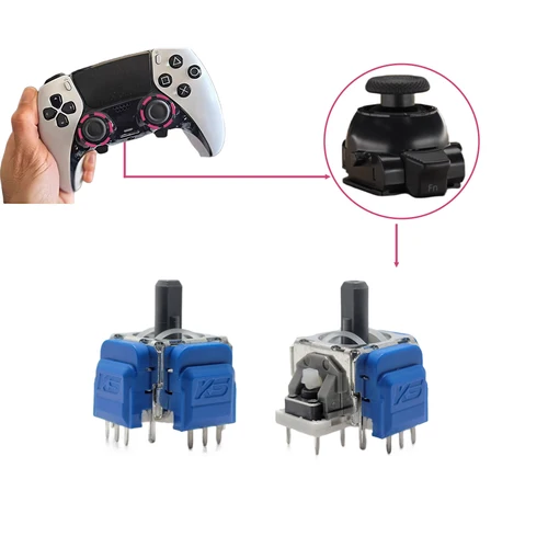 10 Uds k-plata JS13 Pro + TMR Joystick electromagnético para PS5 Edge reemplazo 3D ThumbStick analógico para PS5 DualSense Edge