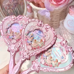 Flower Knows Midsummer Fairytales Collection Hand Mirror Mint Green Exquisite Makeup Milky Pink Mirror