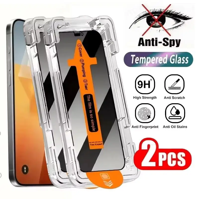 

2PCS Auto Fit Dust Resistant Privacy & HD Tempered Glass For iPhone 17 Pro Max 17 17 Pro Air Full Coverage Protective Film Cover