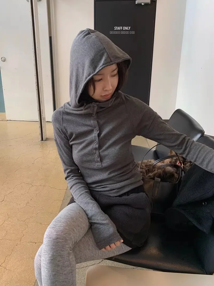 

Winter 2025 Women's Base irt Pullover Long Sve Soft Polyester Hooded Faion Commute Sle Underwear Top