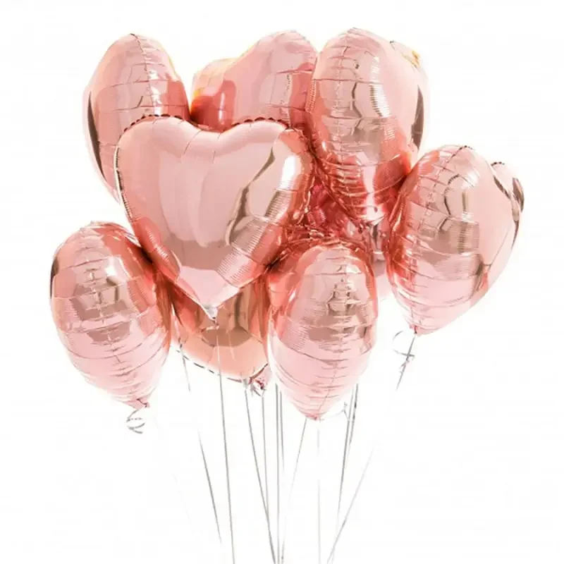 18inch Rose Gold Heart Foil Balloons Inflatable Helium Ballons Birthday Party Wedding Decoration Balloon Baby Shower Supplies