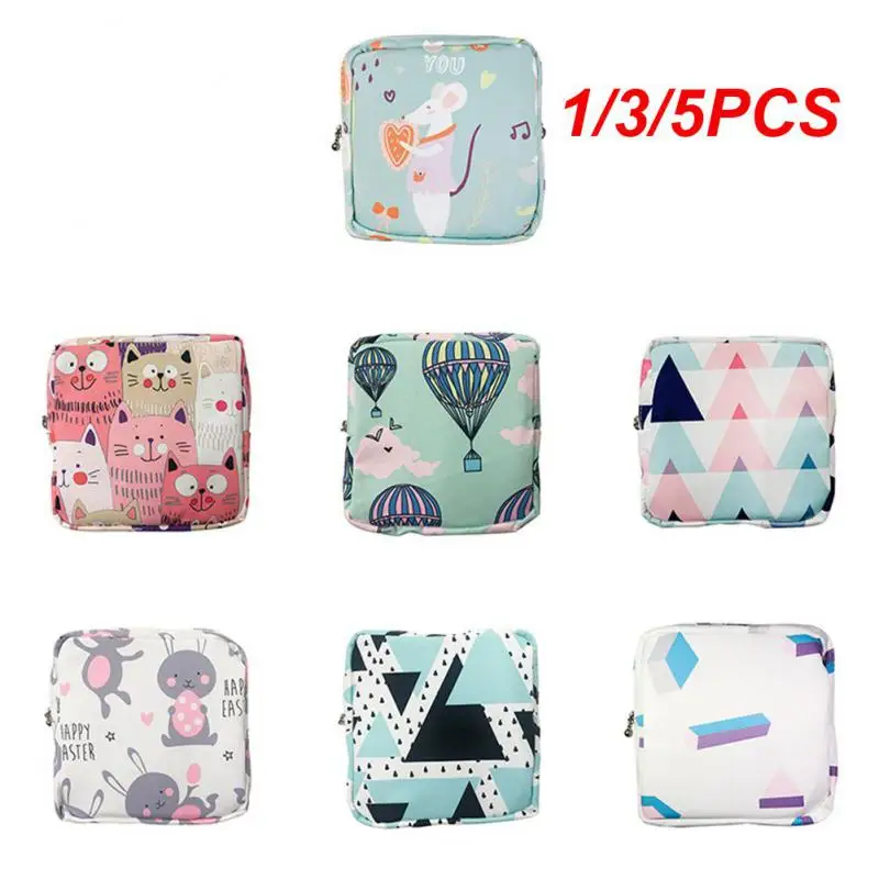 1/3/5PCS Women Tampon Storage Bag Cosmetic Bag Portable Travel Outdoor For Women Sanitary Pad Pouch Organizer