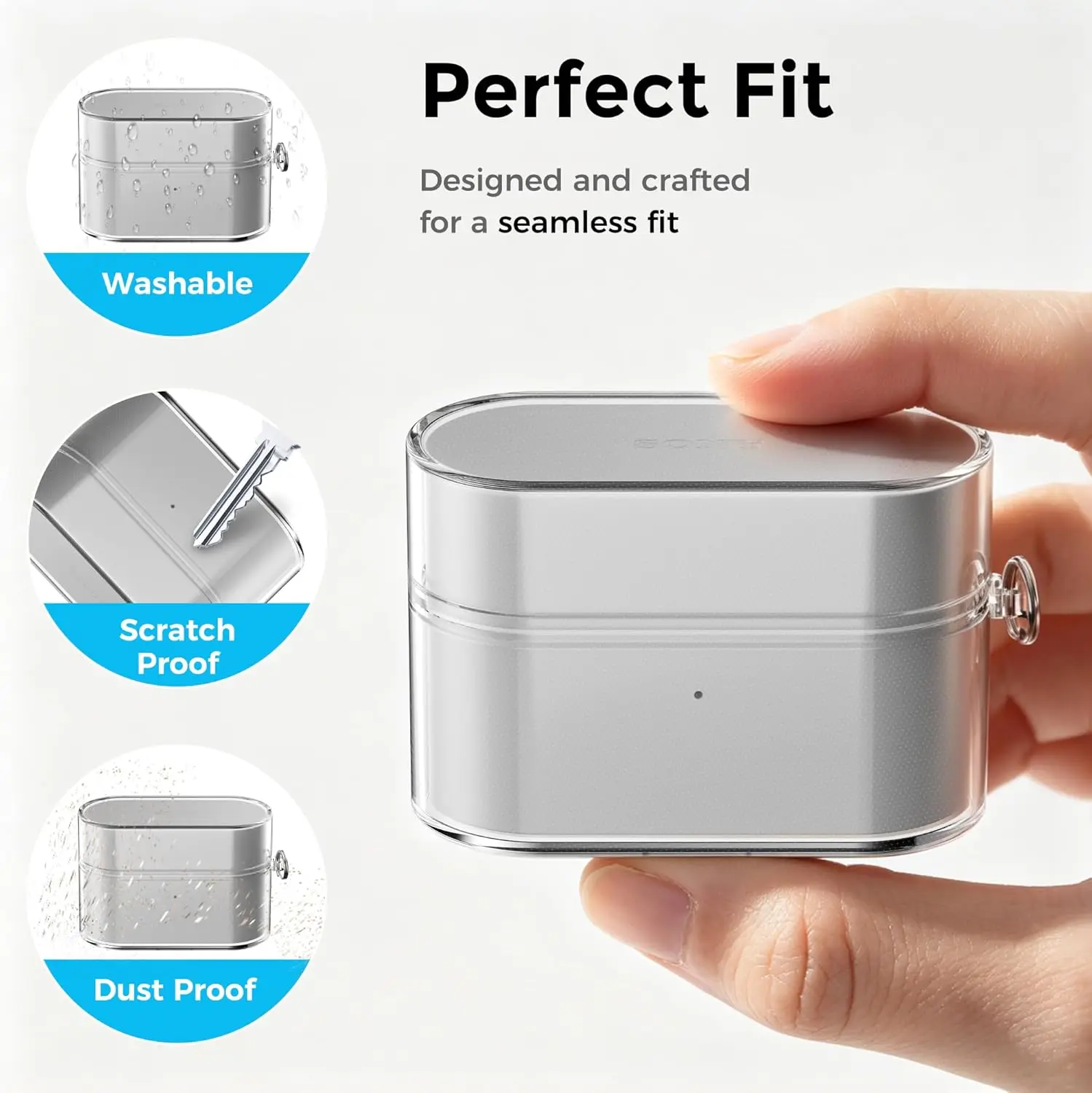 Clear Case for Sony WF-1000XM6 (2026 New) Soft TPU Transparent Protective Earphone Accessories with Keychain for Sony WF-1000XM6