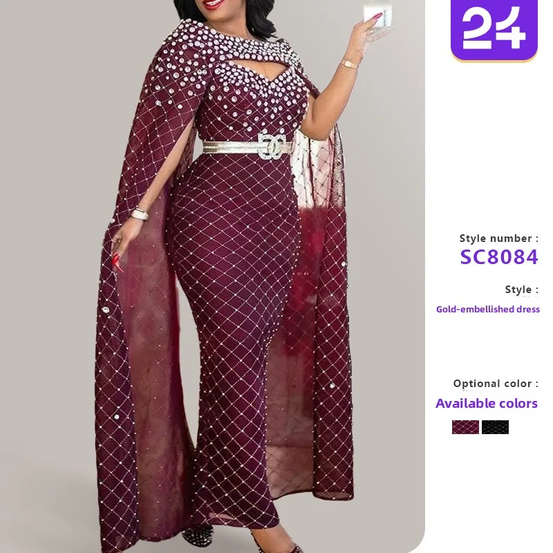 

2025 New Sexy Bodycon Dr with awl Dazzling Gold Embelliment Cross-Border Independent Station Ebay Women's Faionable ...