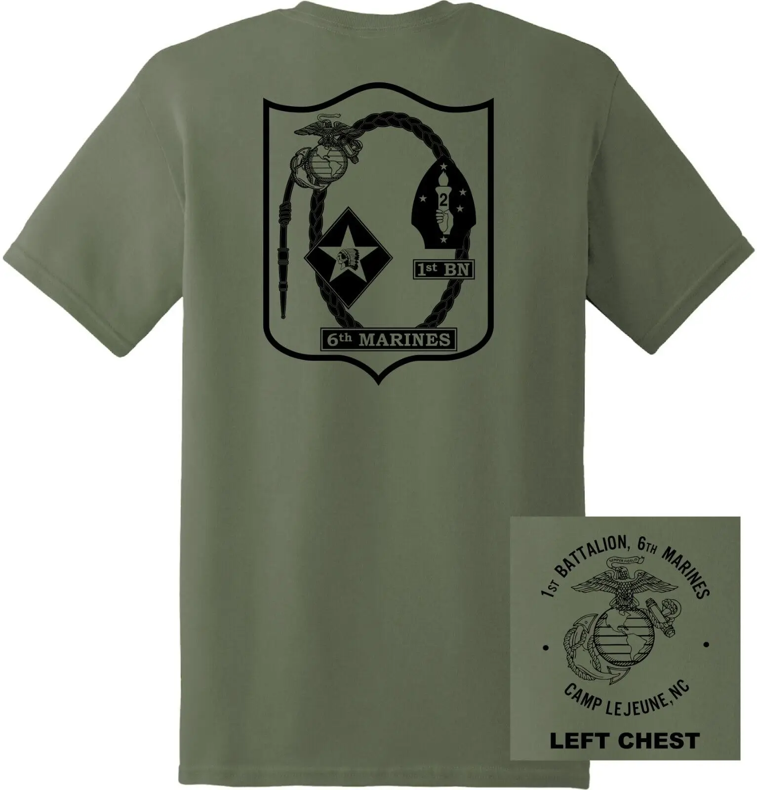 

USMC - 1st Battalion, 6th Marine Regiment T-Shirt Men's A1and women's T-shirts