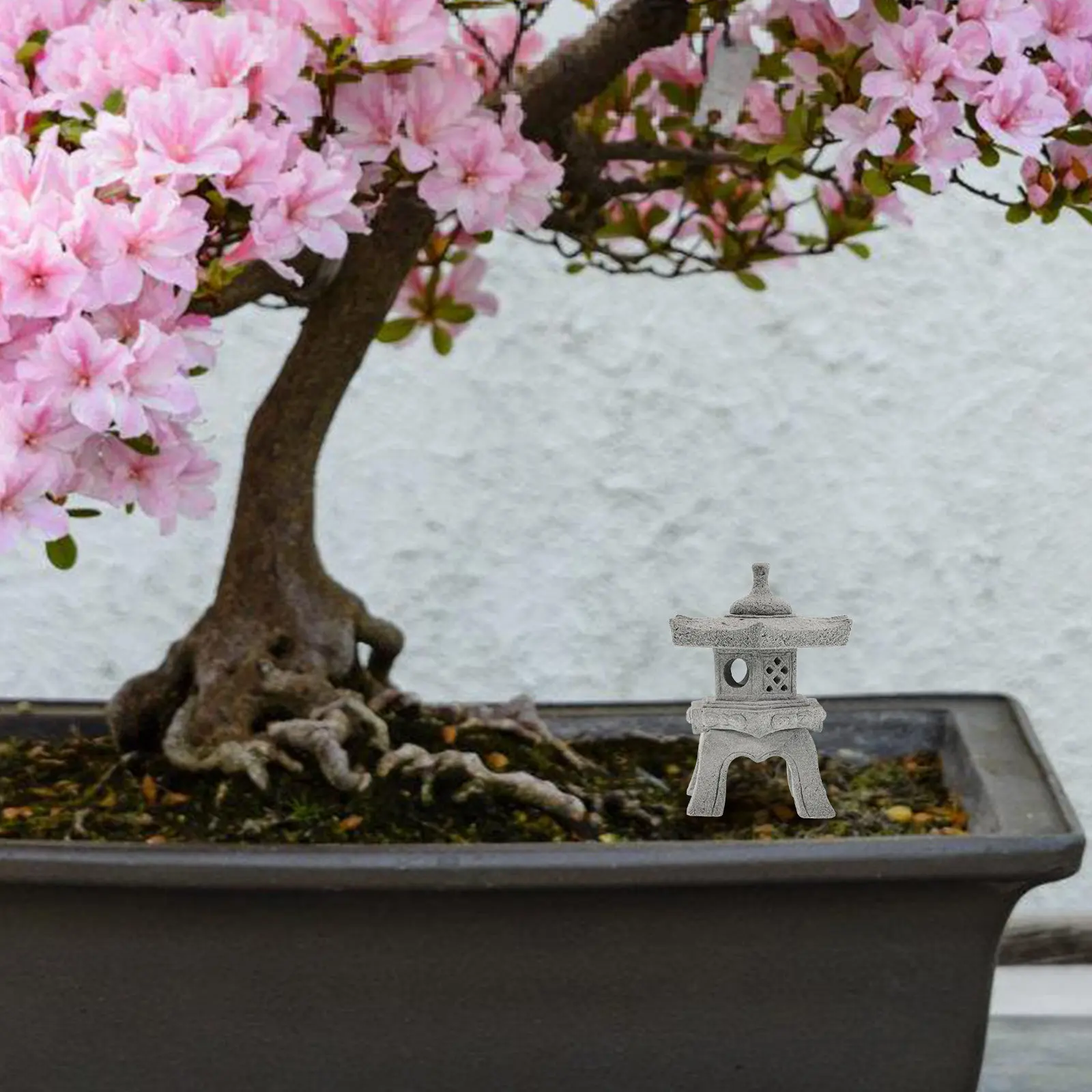 1 Set Miniature Pavilion Garden Decoration Japanese Lantern Outdoor Statues Home Décor Bonsai Ornament Micro Landscape Yard