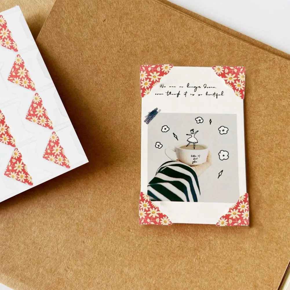 Corner Stickers Waterproof Multifunctional DIY Paper Floral Print Corner Paper Stickers for Children