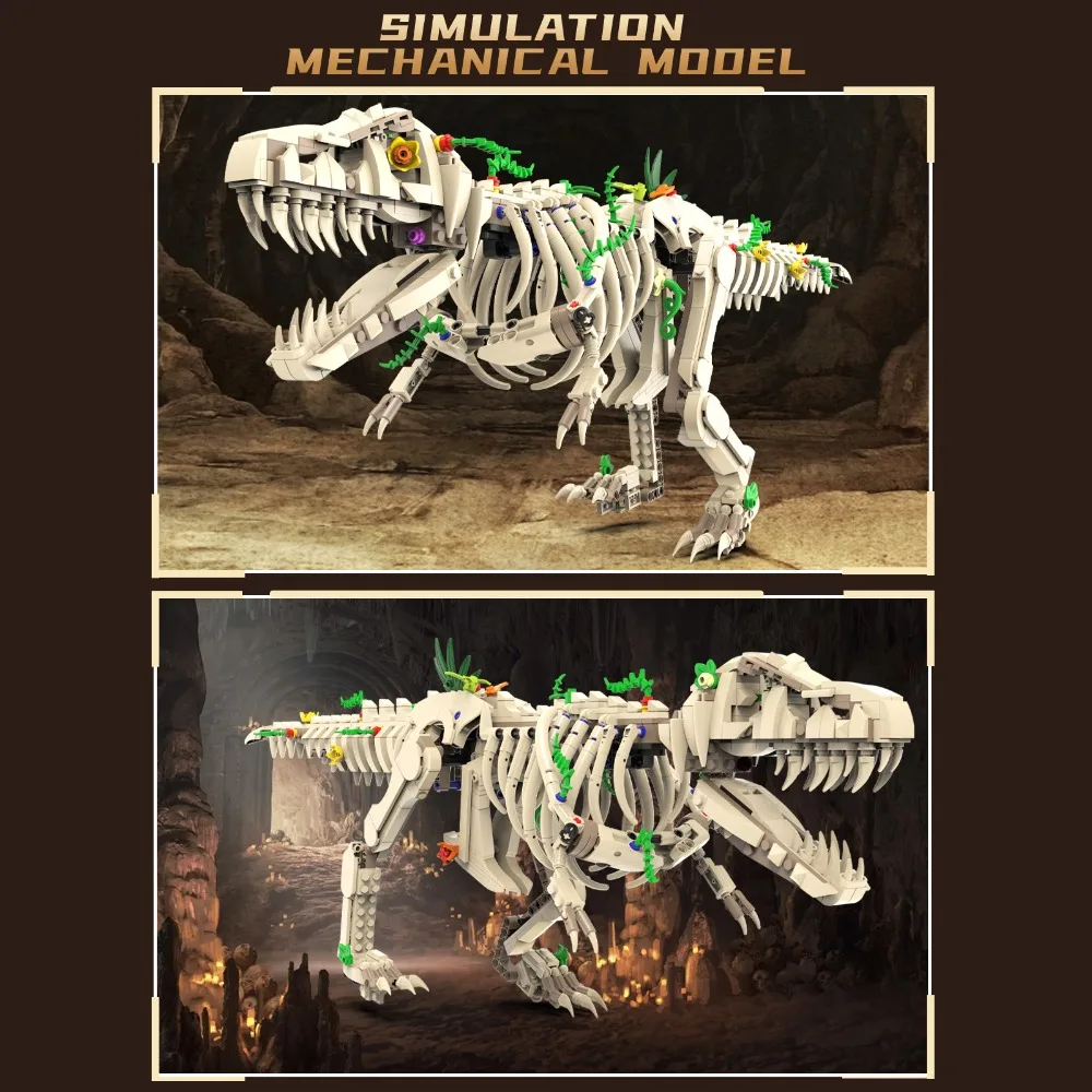 Kit de construction de squelette de dinosaure t-rex, modèle éducatif STEM avec fonction de marche motorisée, 96177 1226 pièces