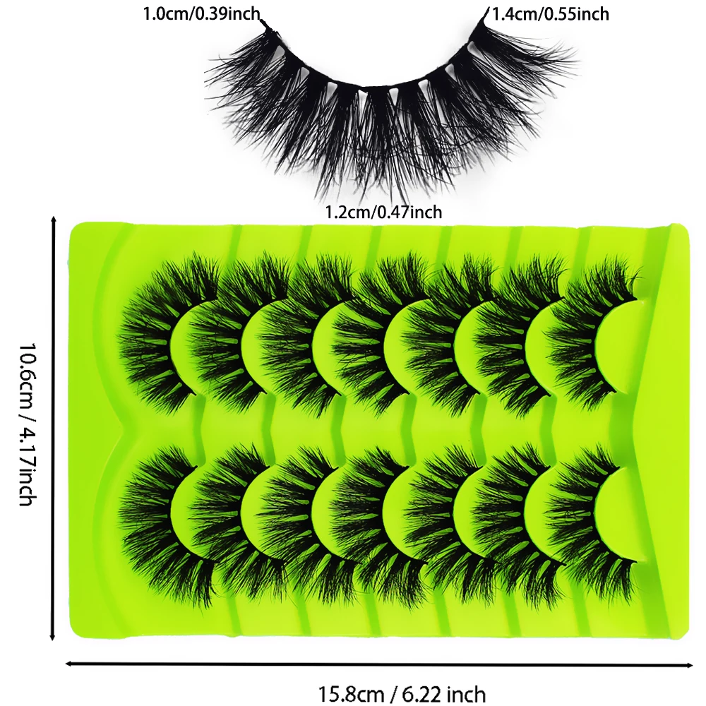 14 زوج/2 حزمة رموش صناعية رقيق رموش كاملة Wispy 8D حجم مجعد رموش اصطناعية رموش اصطناعية