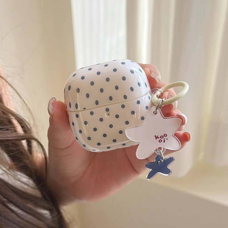 Korean Polka Dot Cute Earphone Case For Samsung Buds 4 3 2 Pro Core Live Headset Cover Silicone Headphone Cases For Galaxy Buds3