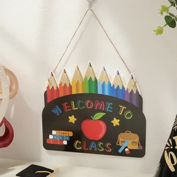 Opening season outdoor and indoor hanging door wall decoration WELCOME TO CLASS Apple pencil decoration layout 1 set of 1 piece.