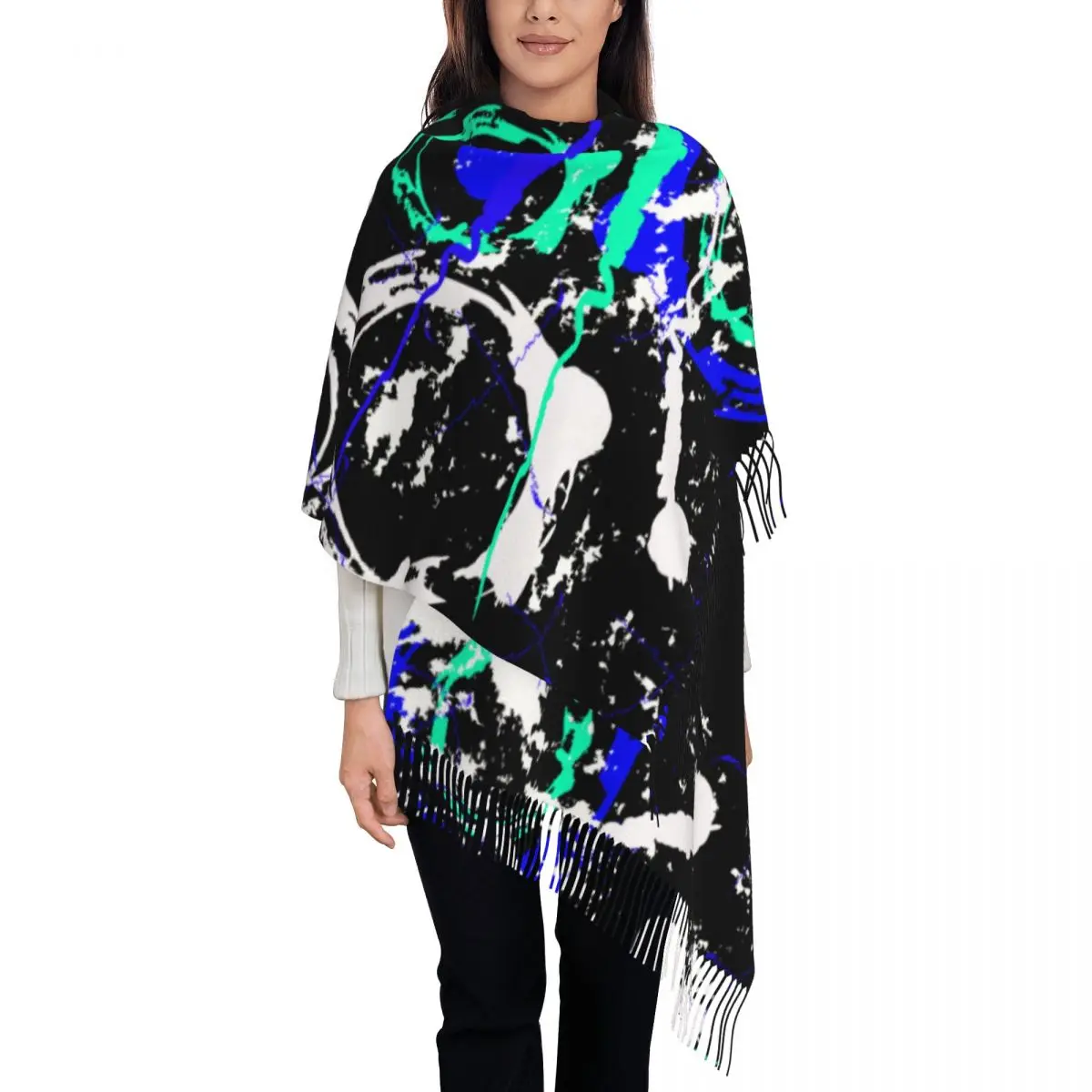 Abstract Artist Women's Tassel Shawl Scarf Fashion Scarf