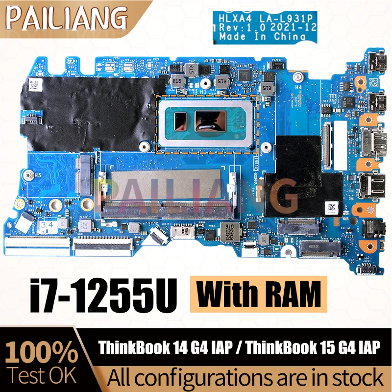 For LENOVO ThinkBook 14 G4 IAP ThinkBook 15 G4 IAP Laptop motherboard LA-L931P i7-1255U RAM 8G Notebook Mainboard Full Test