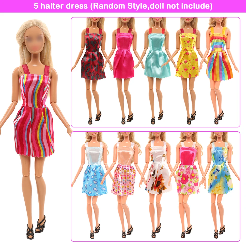 Barwa Fashion Style 33 Pieccs=4 Skirts+4 Tops And Pants+5 Suspender Skirts+10 Shoes+7 Planting Tools+3 Plant For Dollhouse Game