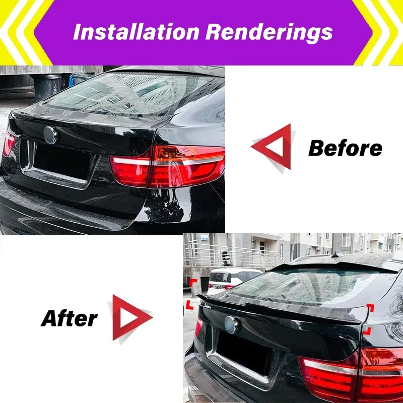 Rear Spoiler Wing For BMW X6 E71 E72 2008-2014 Car Rear Windshield Roof Spoiler Trunk Lid Spoiler Bodykit Tuning Accessories