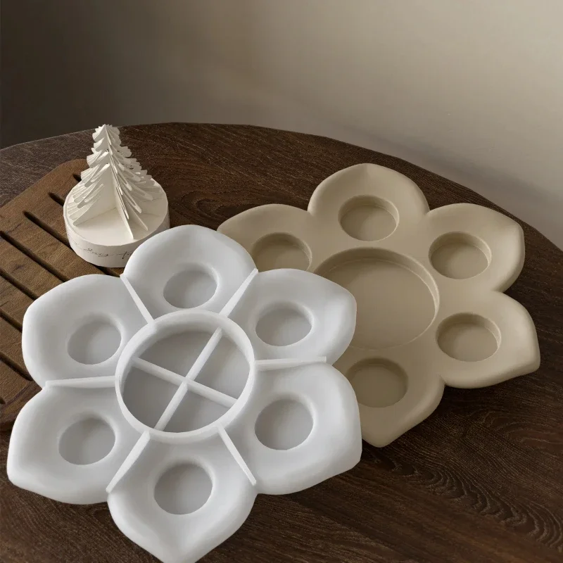 Lotusblüten-Silikonform für Aromatherapie, Kerzenständer, DIY, Kunstharz, Kunsthandwerk, einfache Kerzenbasis, Organizer, Tablettherstellung von Formen