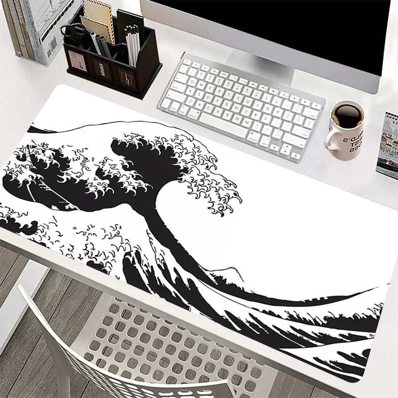 XL Mousepad Computer Gamer Mouse Pad Gaming Accessories Desk Mat Japan Great Wave Keyboard Desk Mats Larg Mous Pad Art Mause Pad