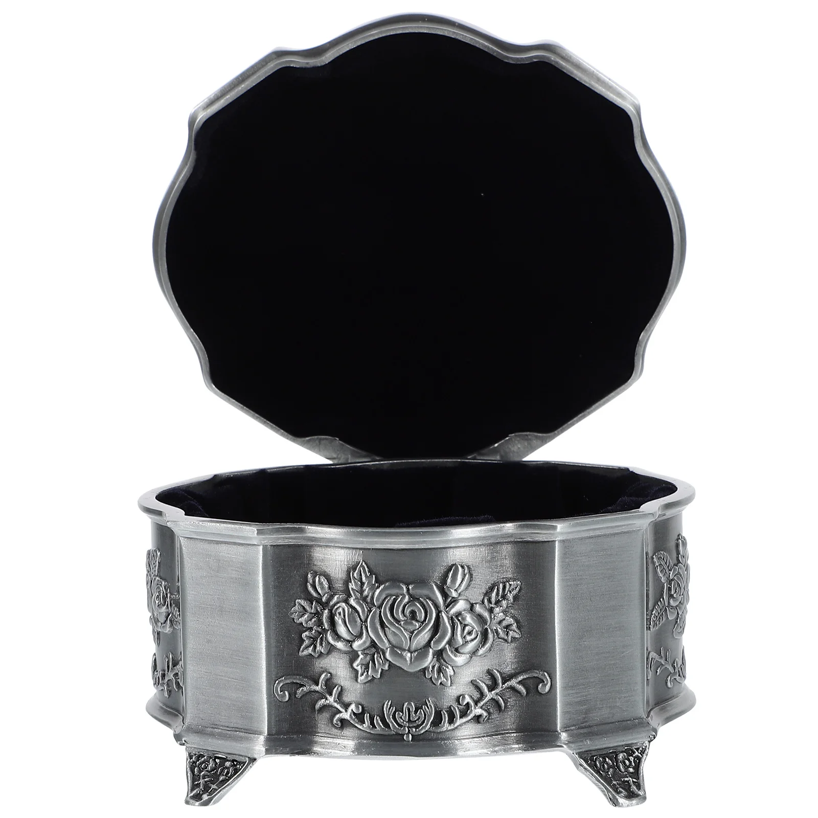 

Metal Rose Box Vintage Storage Case for Rings Small Necklace Holder Necklace Jewelry Box Trinket Boxes Gothic Decor