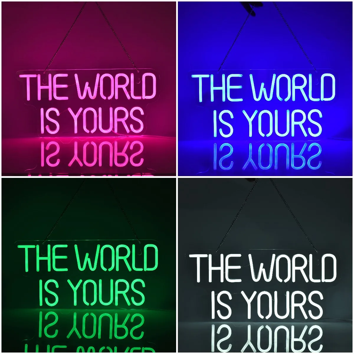 

The World is Yours Colour Neon Signs Neon Light Sign Hanging Neon Sign Party Club Wall Bedroom LED Decoration Light USB Powered