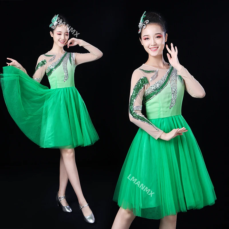 

Modern dance song accompaniment performance costume for female adults, new youthful and fashionable opening dance dress