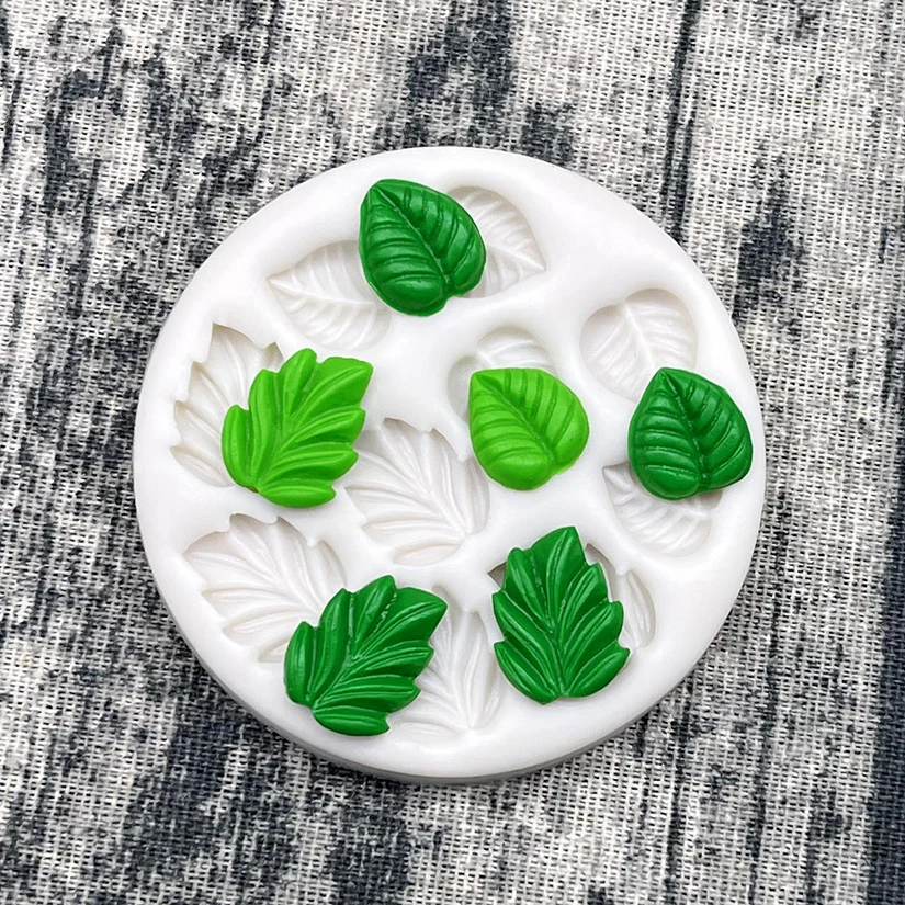 Ginkgo Maple Four Leaf Clover Silicone Sugarcraft Mold Resin Tools Cupcake Baking Mold Fondant Cake Decorating Tools