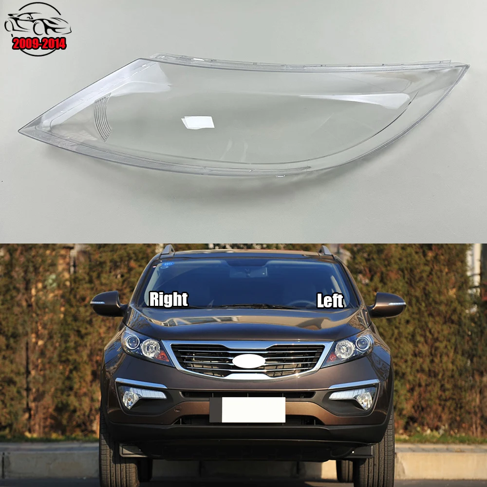 

For Kia Sportage R 2009-2014 Front Headlight Cover Transparent Headlamp Lamp Shell Replace Original Lampshade Plexiglass