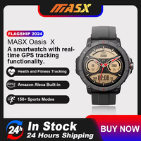 MASX Oasis X Premium GPS Smart Watch Alexa Ultra HD Display Built-in GPS Hi-Fi Bluetooth Phone Calls Military Grade Sports Watch