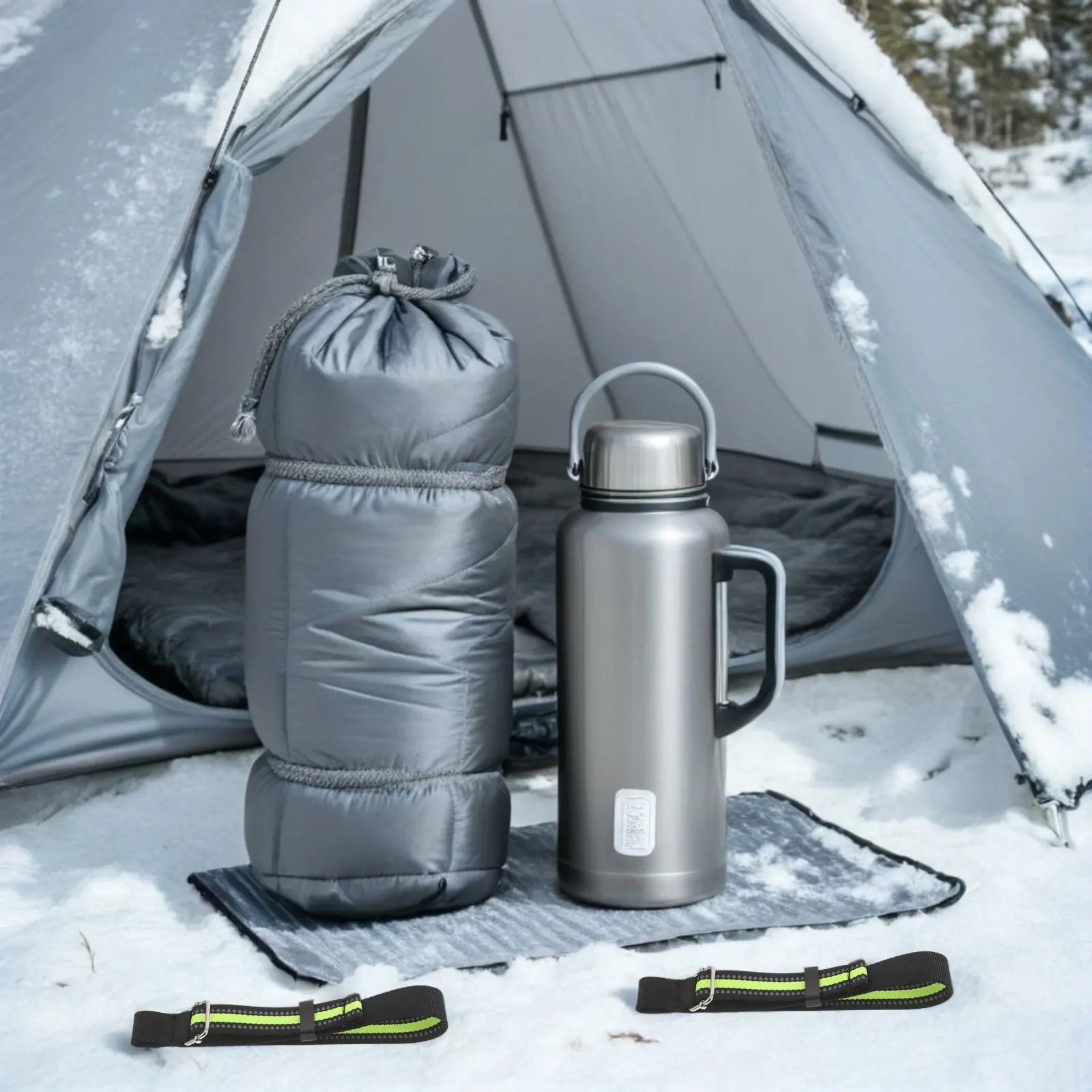 

4Pcs Ski Brake Retainer Bands Adjustable Ski Binding Straps Buckles Snowboard Brake Fastening Replacement Skiing Boots Poles