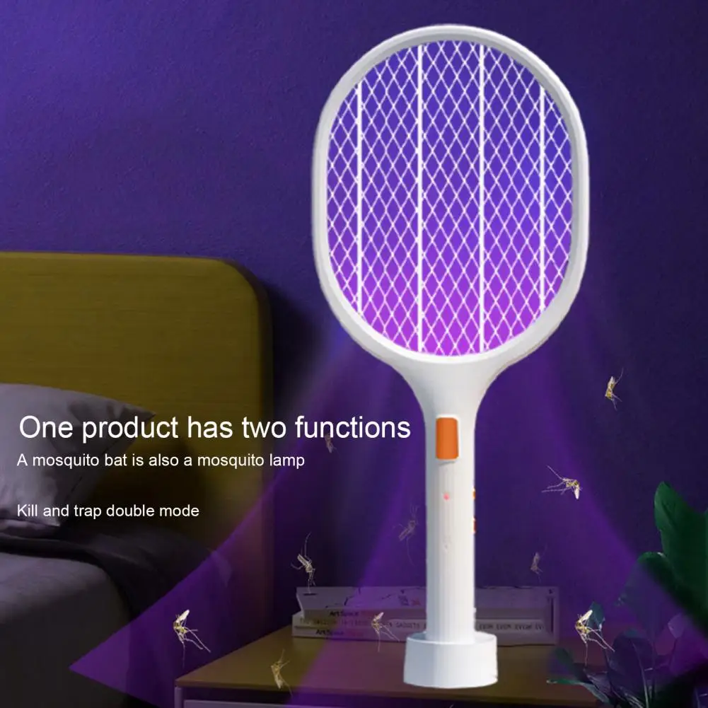 Electric Mosquito Racket Cordless 1200mAh Kill Instantly Electric Mosquito Racket Reusable Fly Swatter Household Supplies