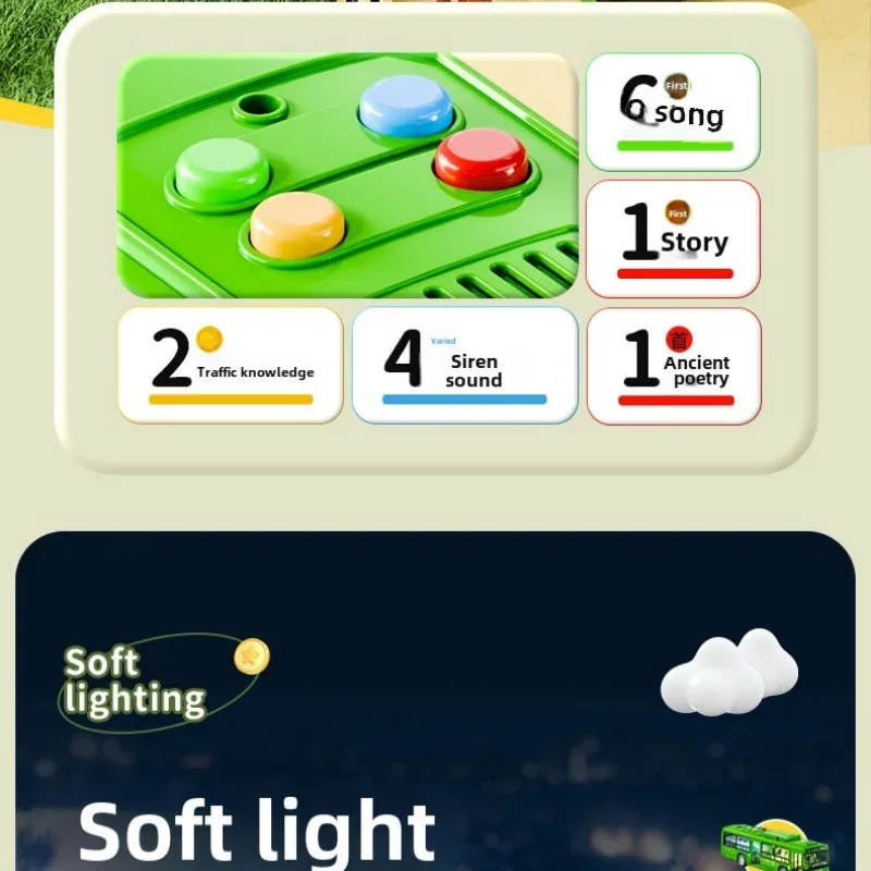 Large Size Light Music Inertia Bus Model Pull Back Cars Simulation Bus High Quality Drop-resistant Educational Toys Gifts