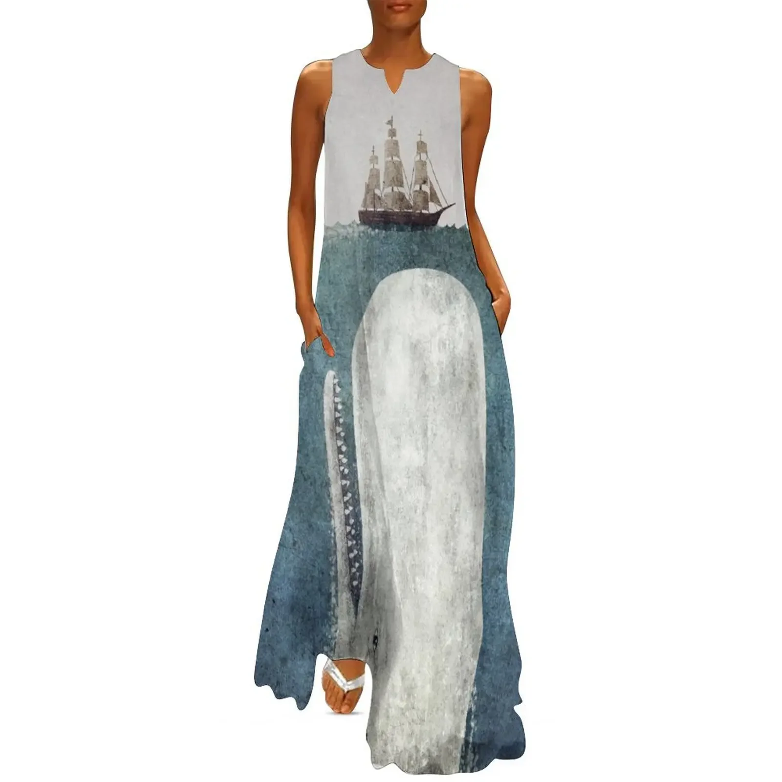 

The White Whale Long Dress beach dress Prom gown birthday dress Beachwear