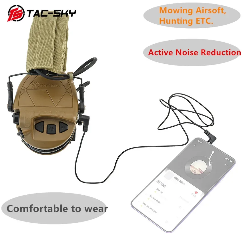 

TAC-SKY Electronic Shooting Ear Protector TAC300 Shoot Headset Noise Reduction Pickup Tactical Headset for Hunting Airsoft Sport