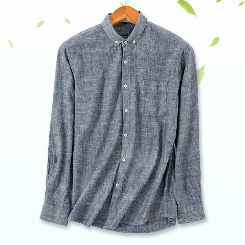 4XL Man Shirts Long Sleeved Cotton Linen White Shirt Formal White Shirt for Man Long Sleeve Soft Cozy Business Casual Office