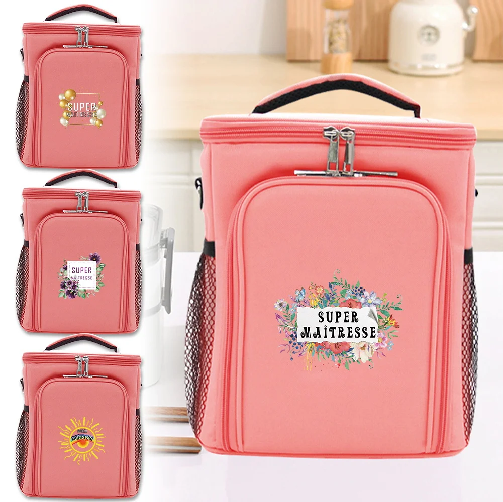 

Insulation Picnic Ice Pack Delivery Bag Maitresse Printing Series Pink Portable Organizer Boxes Thermal Insulation Case