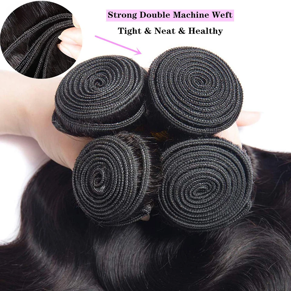 Raw Indian Hair Bundles Human Hair Body Wave Bundles Unprocessed 10A Virgin Hair Bundle Hair Extensions For Women