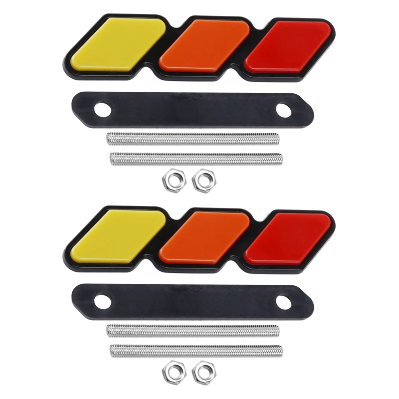 2X Tri-Color Front Grille Badge Emblem For Toyota Tacoma 4Runner Highlander RAV4