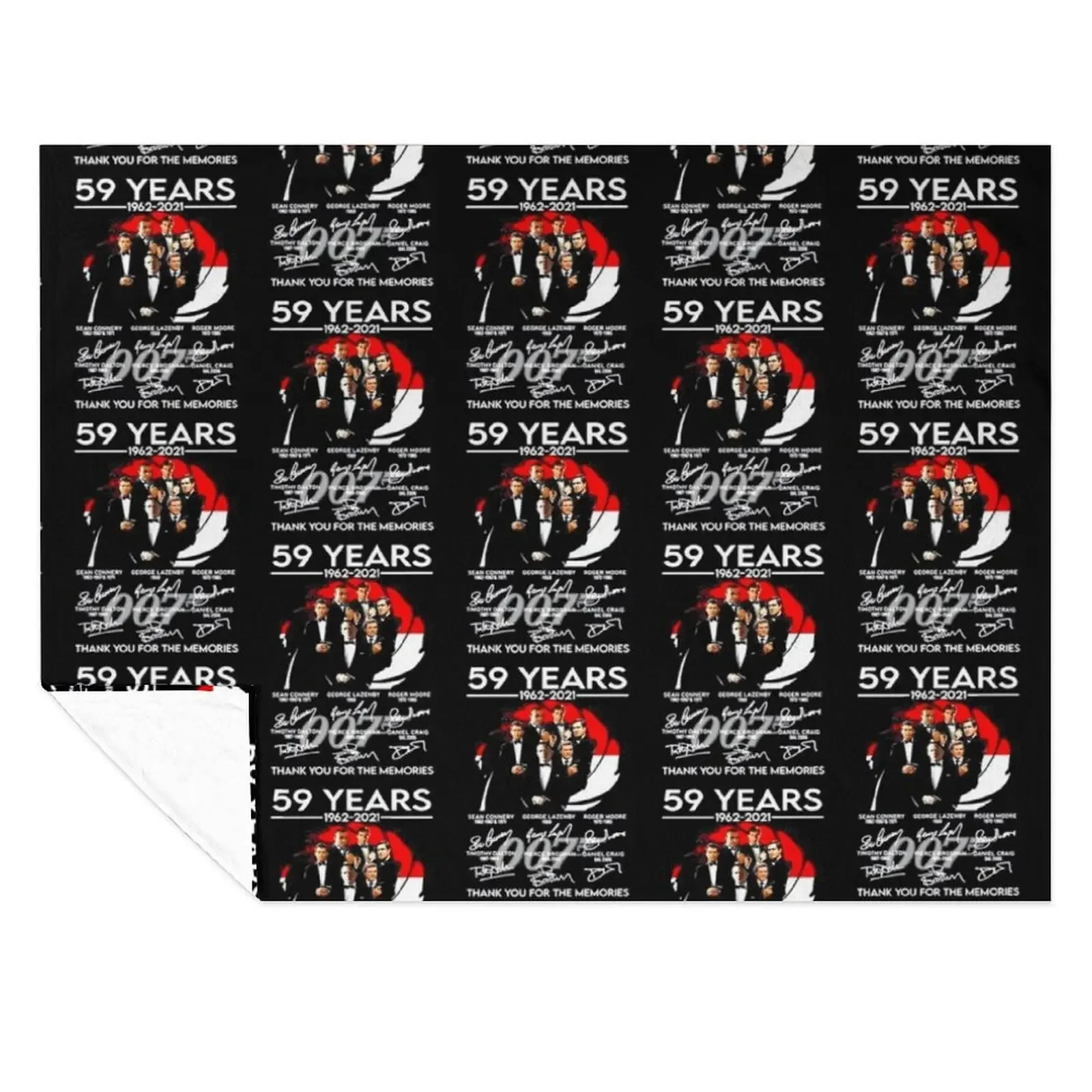 

077 59 YEARS 1962 2021 SIGNATURES THANK YOU FOR THE MEMORIES Throw Blanket Soft Plaid anime manga Softest Blankets