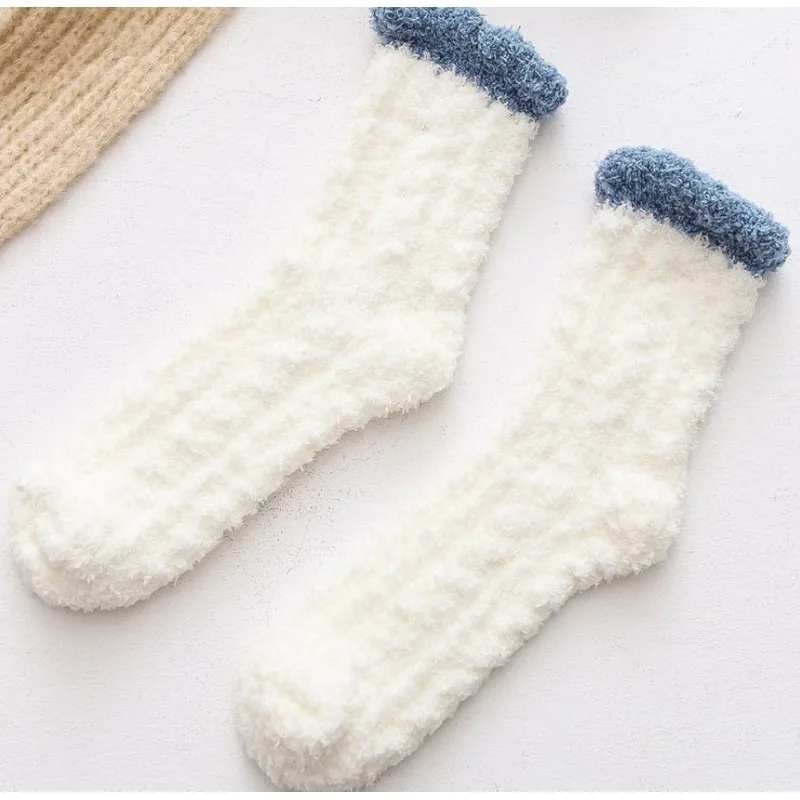 Coral fleece socks for women, fluffy socks for winter, cute thickened sleep socks, warm towel socks, home floor socks