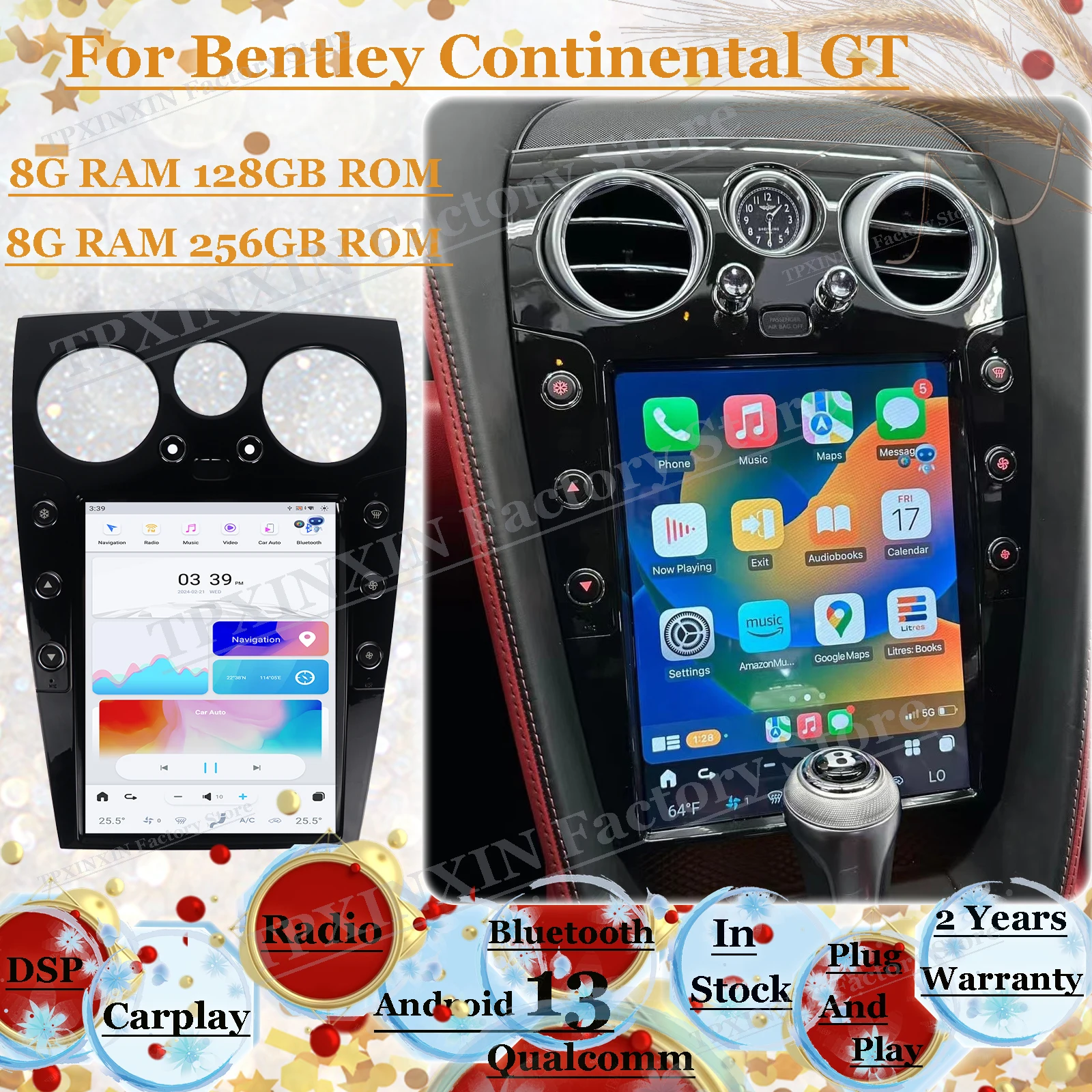 

Qualcomm Car Radio With Android 11 Screen For Bentley Continental GT 2004 2005 2006 2007 2008 2009~2019 GPS Navigation Head Unit